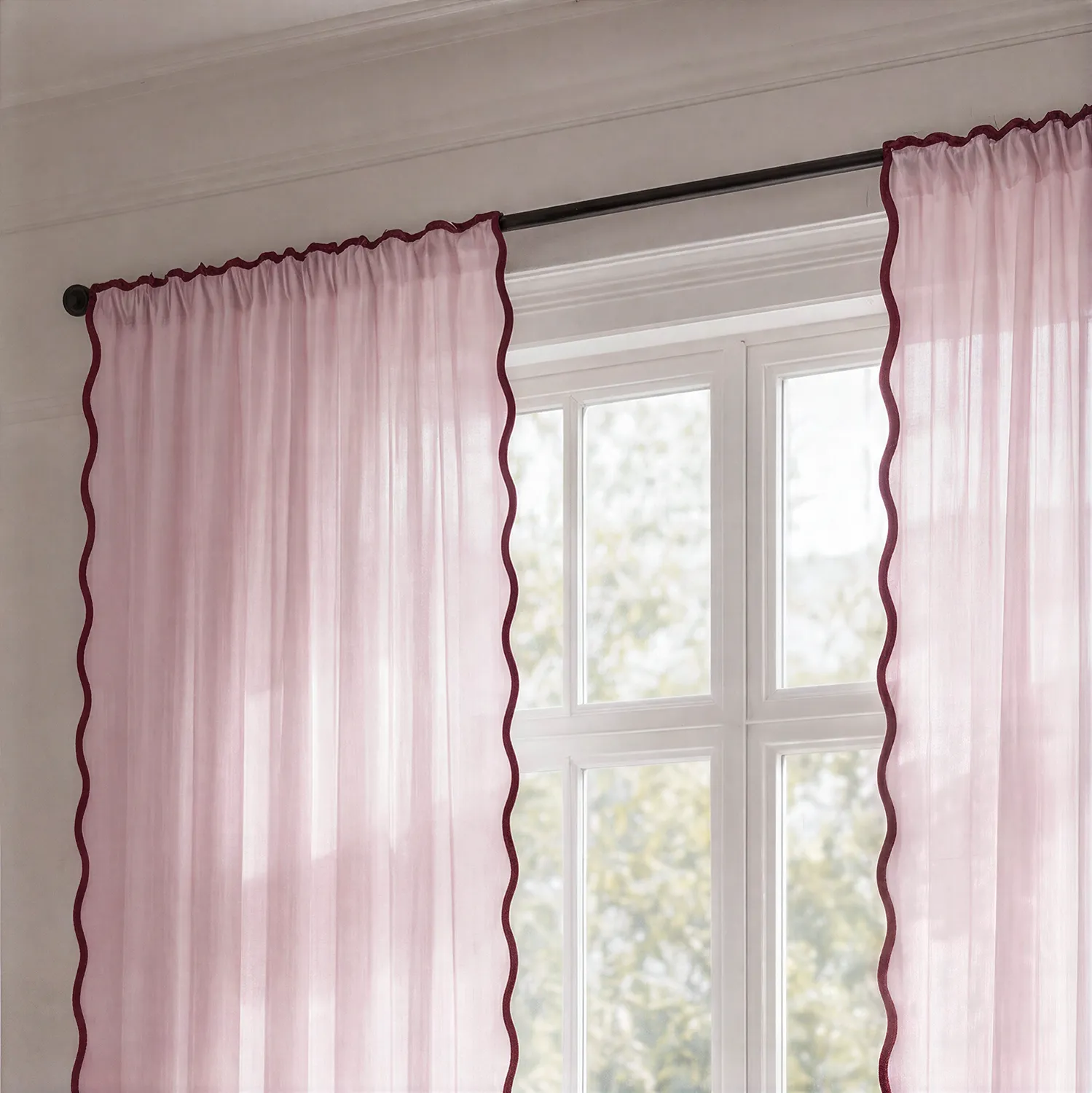 2er-Pack Gardinen - Baumwollgardine Yrsa (rosa)