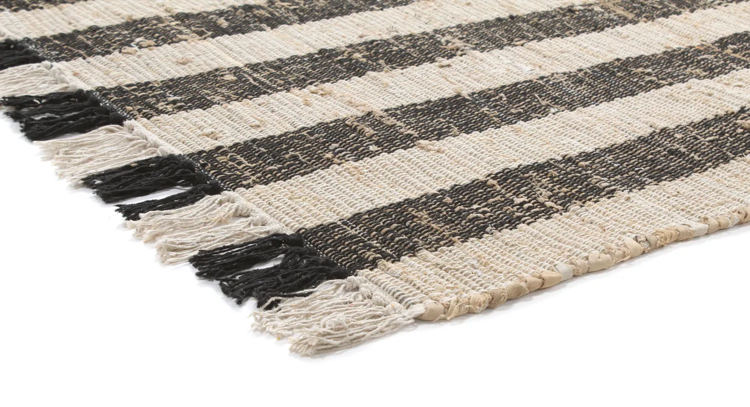 Baumwollteppich - Hedda (schwarz)