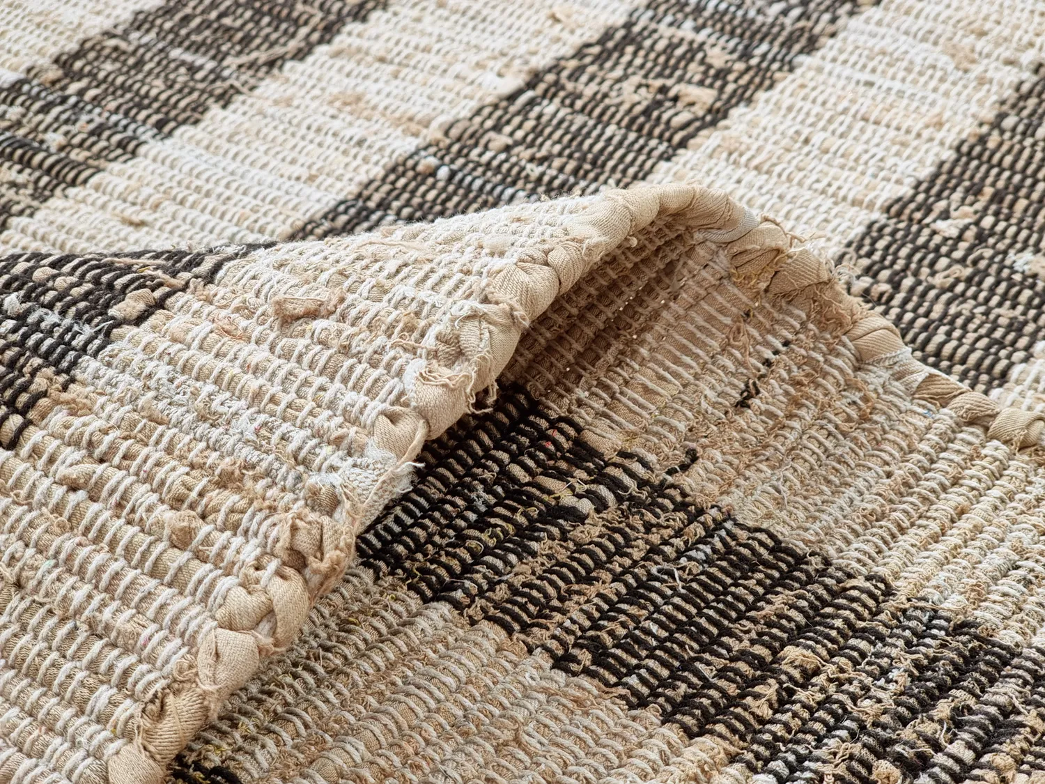 Baumwollteppich - Hedda (schwarz)