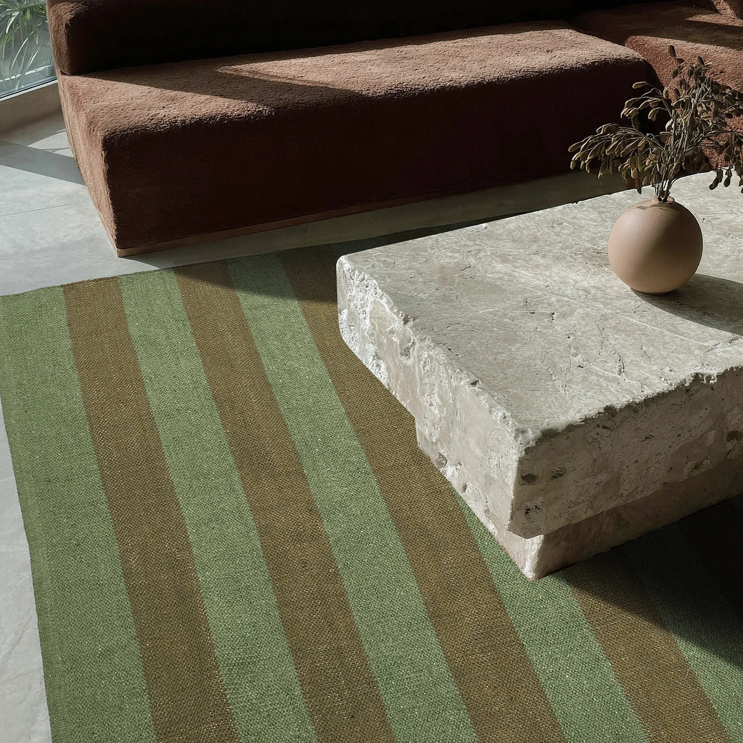 Baumwollteppich - Nilo (moosgrün)