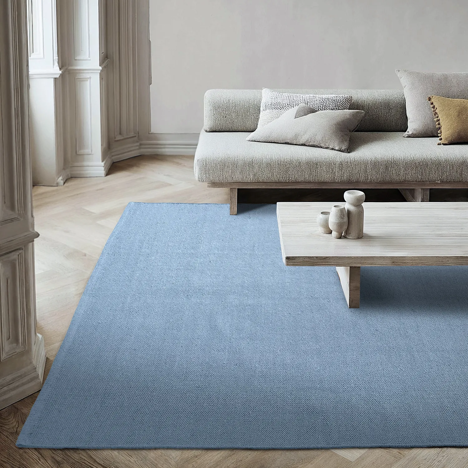 Baumwollteppich - Rigolet (hellblau)