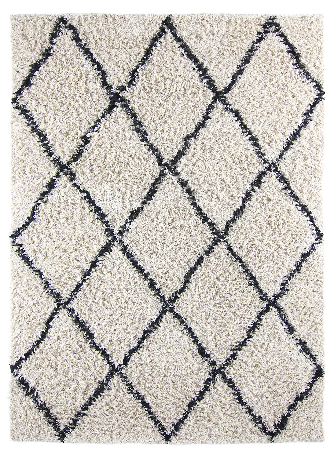 Hochflorteppiche - Alcott Natural Cotton Shaggy (schwarz/weiß)