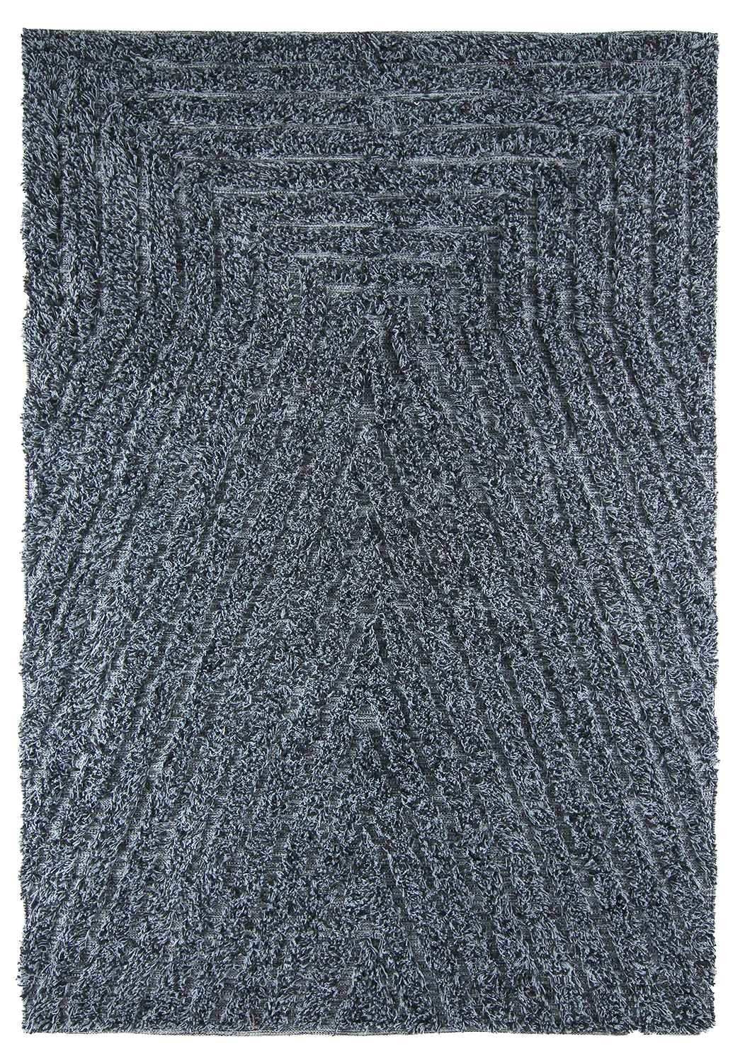 Tapis à poils longs - Kendra Natural Cotton Shaggy (gris/noir)