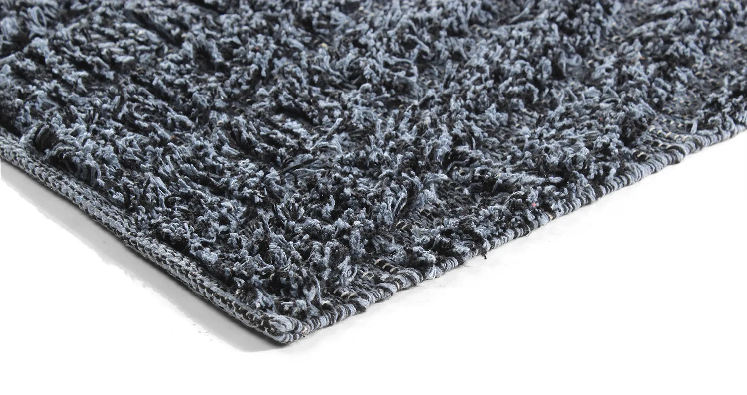 Tapis à poils longs - Kendra Natural Cotton Shaggy (gris/noir)