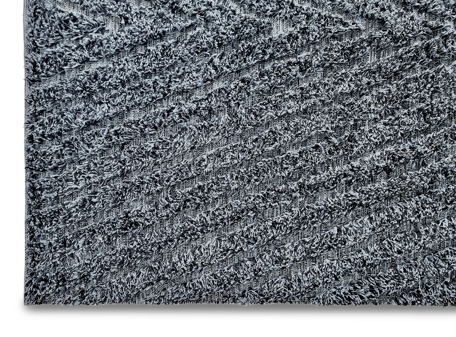 Tapis à poils longs - Kendra Natural Cotton Shaggy (gris/noir)