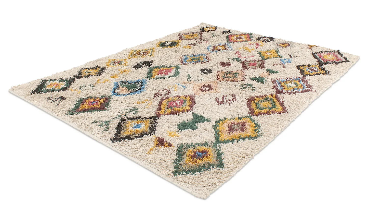 Hochflorteppiche - Siddel Natural Cotton Shaggy (beige/multi)