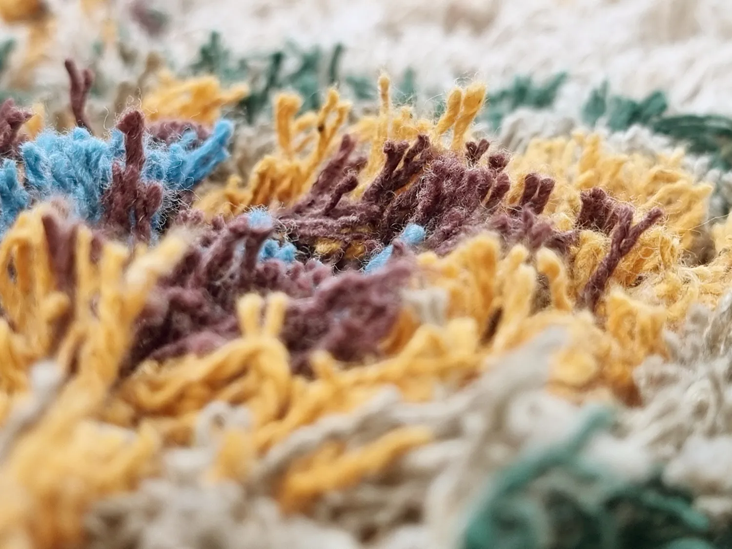 Hochflorteppiche - Siddel Natural Cotton Shaggy (beige/multi)