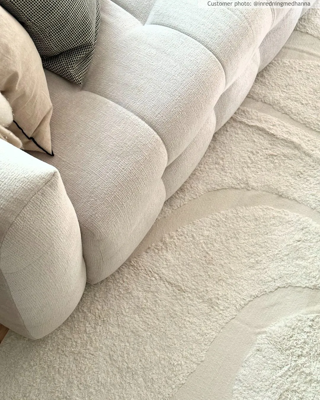 Tapis shaggy - Bonnie Natural Cotton Shaggy (blanc cassé)