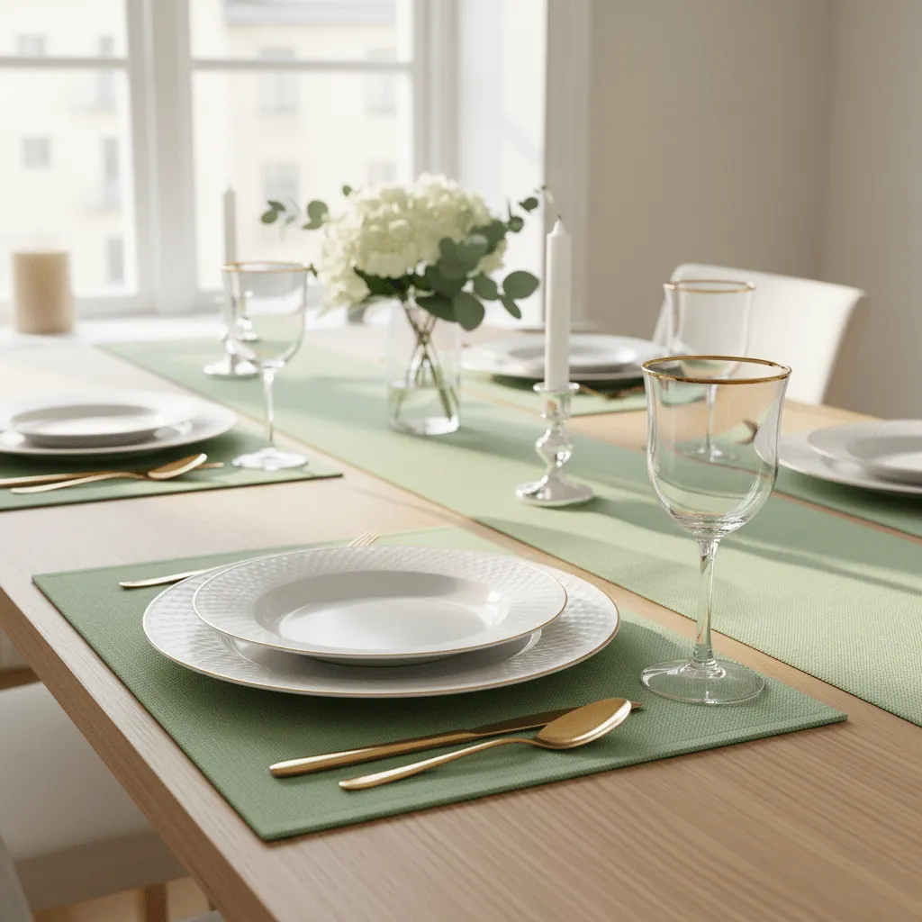 Chemins de table - Niva (vert clair)
