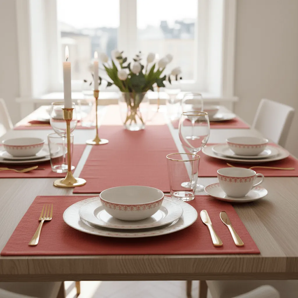 Chemins de table - Niva (rose)