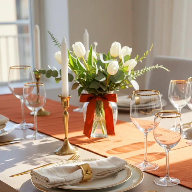 Chemins de table - Niva (rouille)