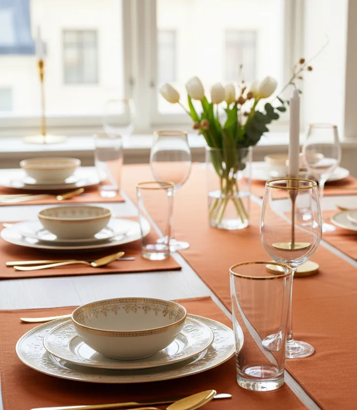 Chemins de table - Niva (rouille)