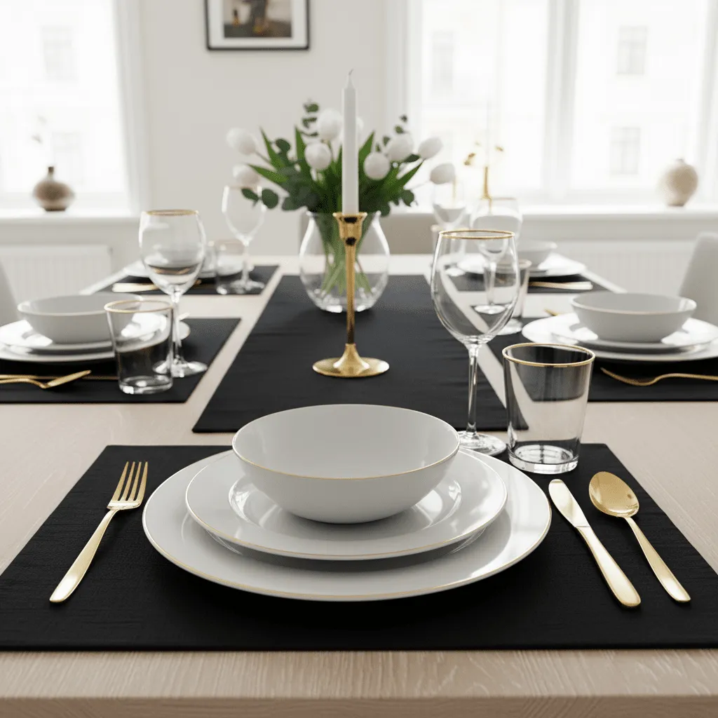 Set de table - 2 unités Niva (noir)