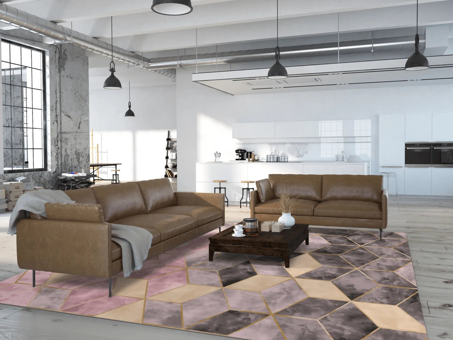 Wilton-Teppich - Brendola (rosa/grau/gold)