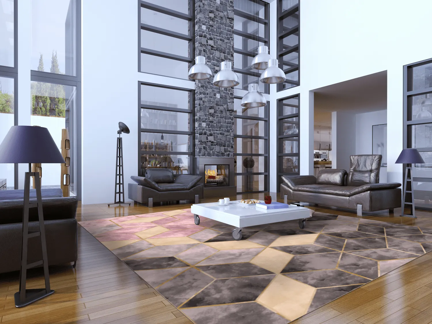 Wilton-Teppich - Brendola (rosa/grau/gold)