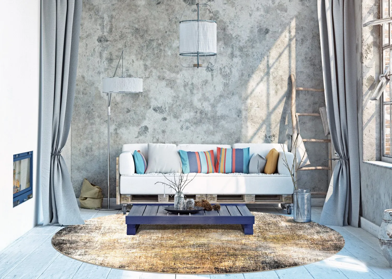 Rund Teppich - Florent (braun)