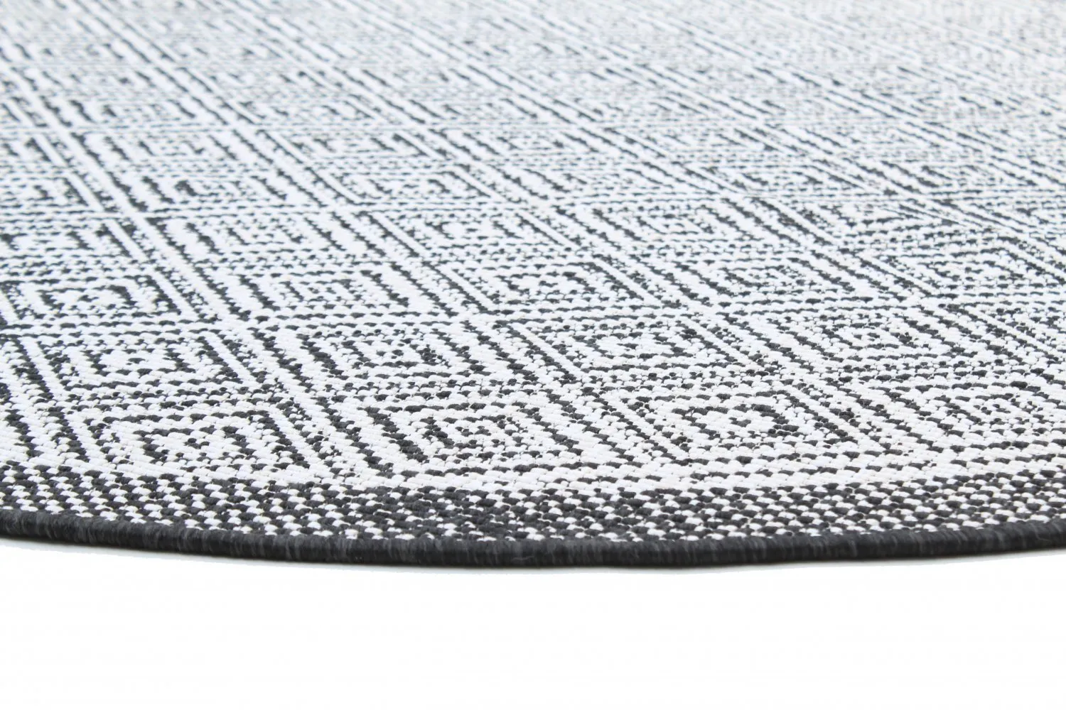 Rund Teppich - Monsaraz (schwarz)