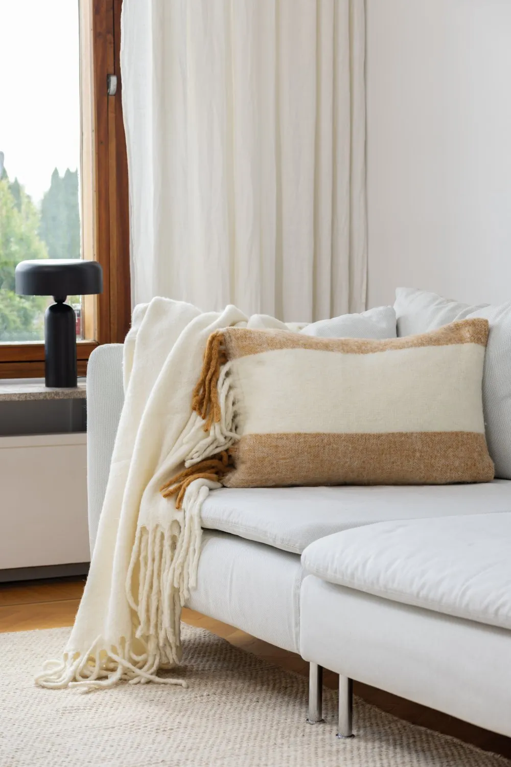 Kissenbezug aus Wollmischung - Carol (gelb)