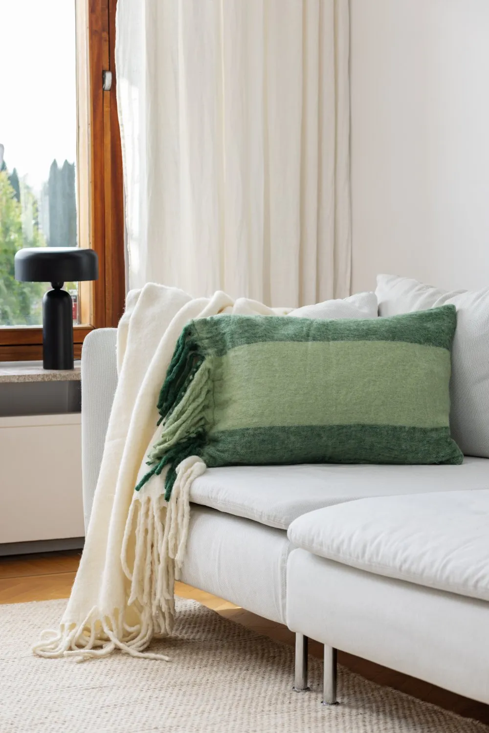 Kissenbezug aus Wollmischung - Carol (grün)