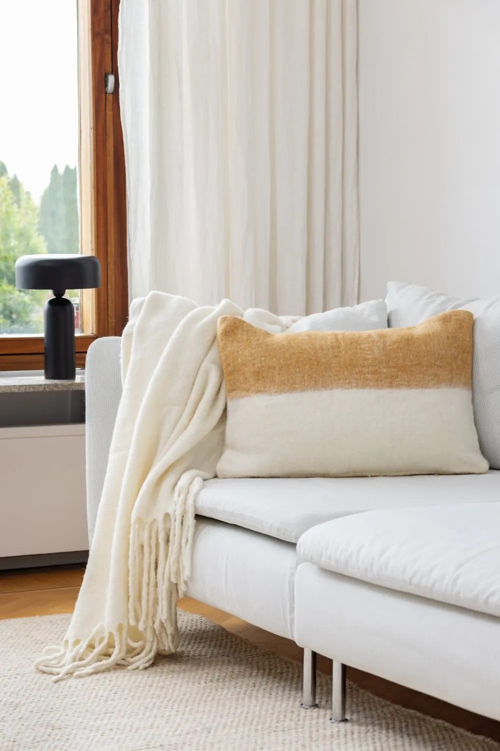 Kissenbezug aus Wollmischung - Carrie (gelb)