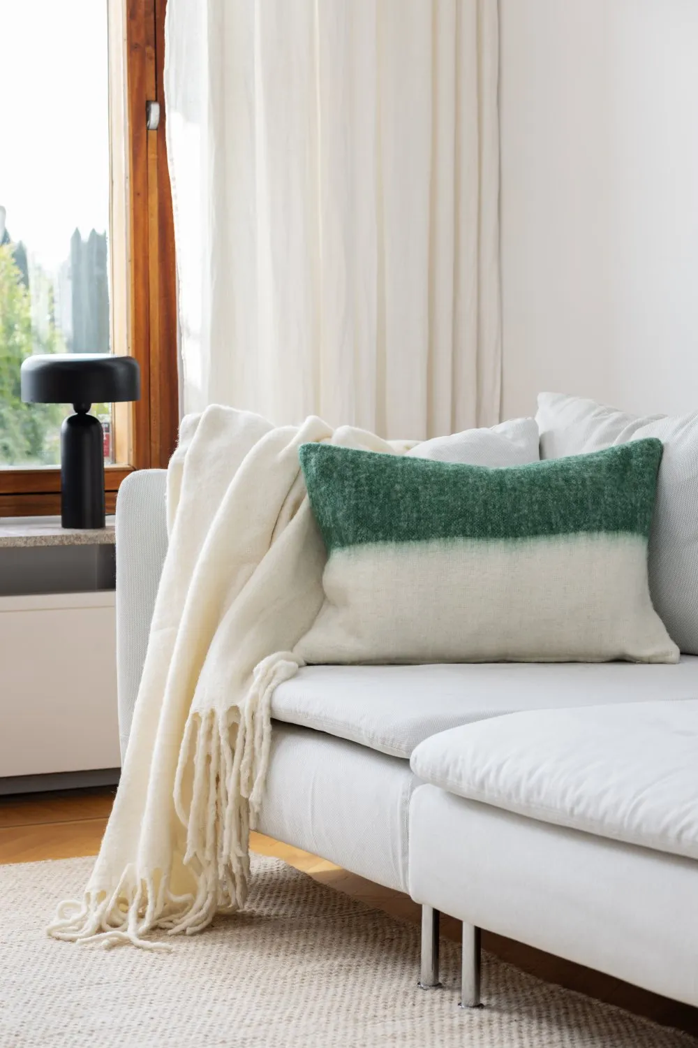 Kissenbezug aus Wollmischung - Carrie (grün)