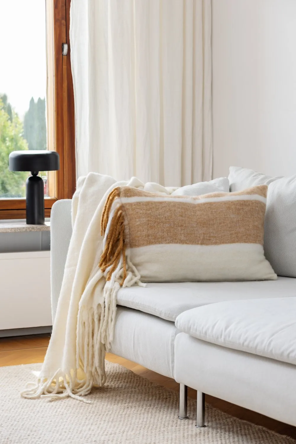 Kissenbezug aus Wollmischung - Charlotte (gelb)