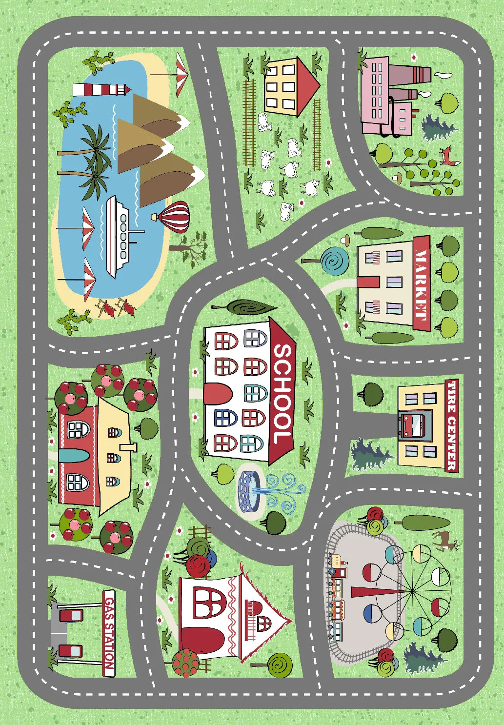 Kinderteppich - City Town (multi)