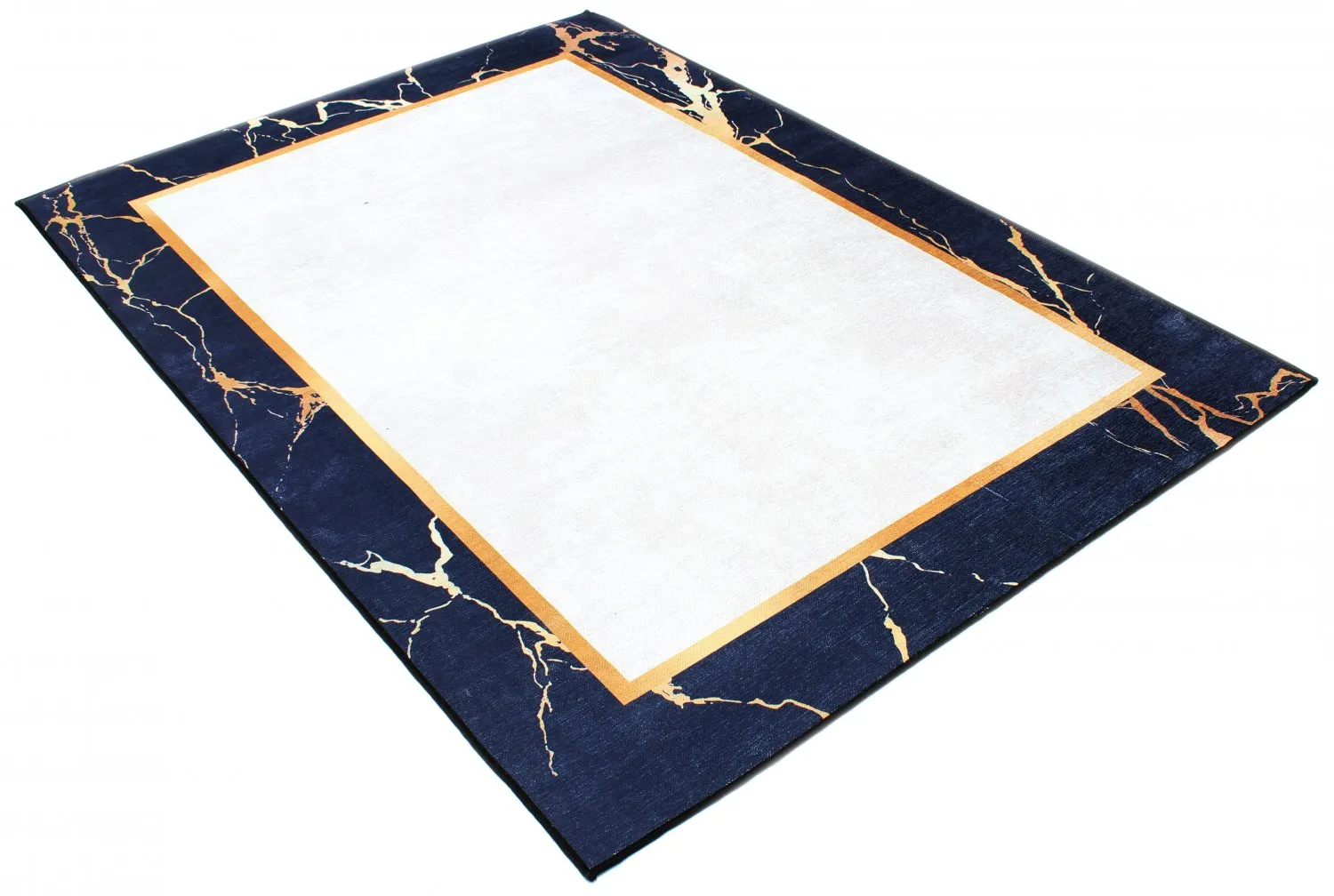 Wilton-Teppich - Cerasia (blau/weiß/gold)