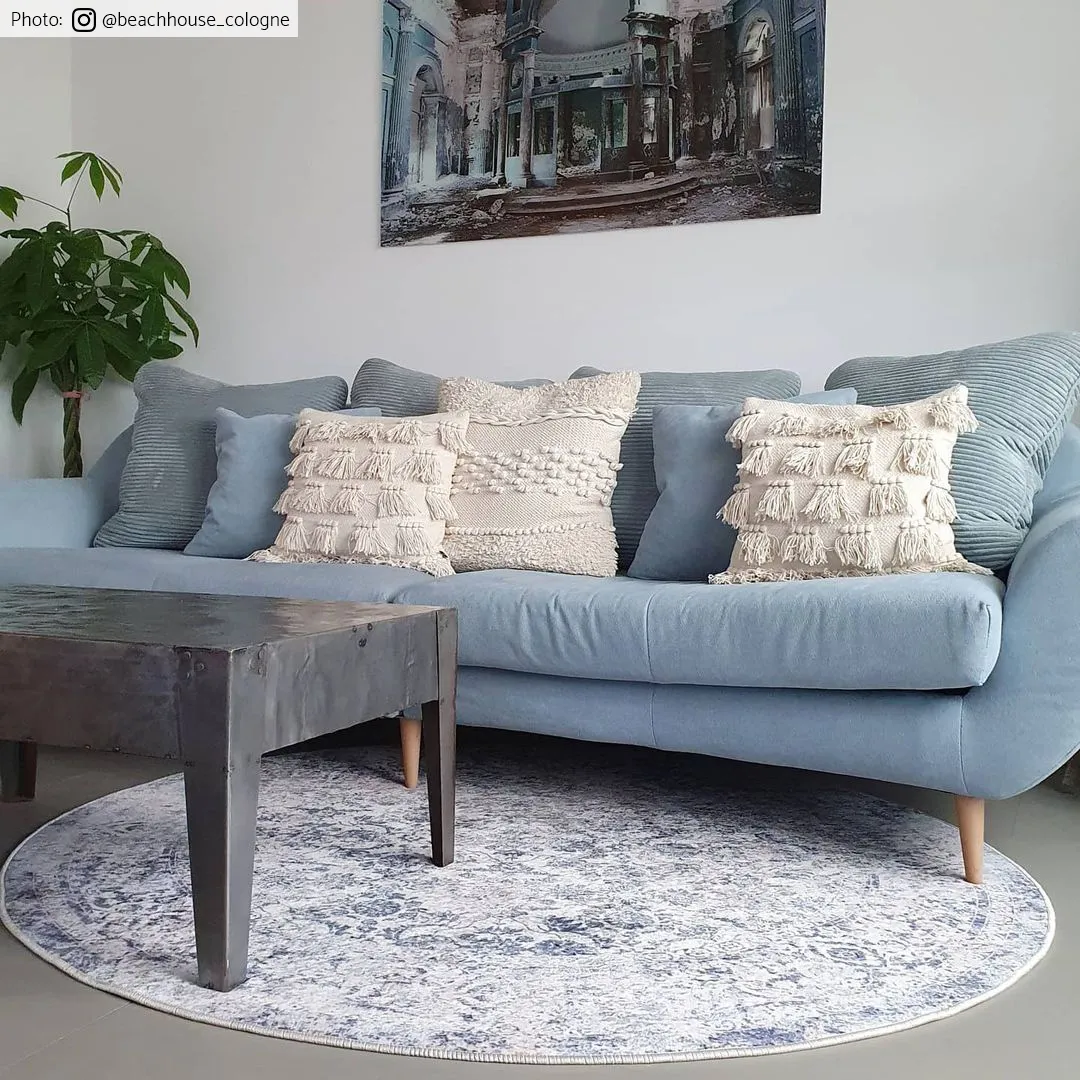 Rund Teppich - Denizli (blau)