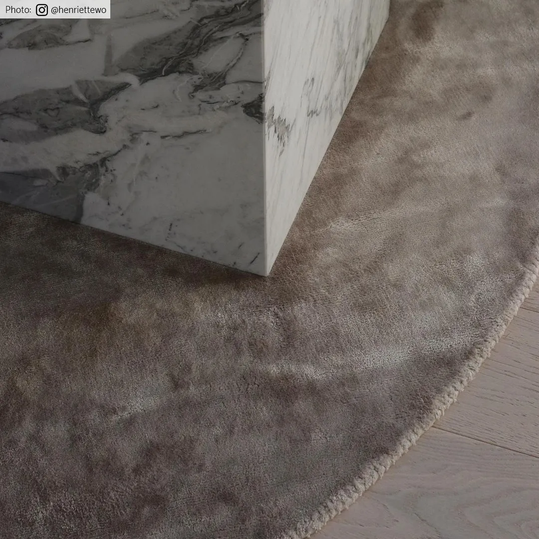 Rund Teppich - Jodhpur Special Luxury Edition Viskose (hellgrau/beige)