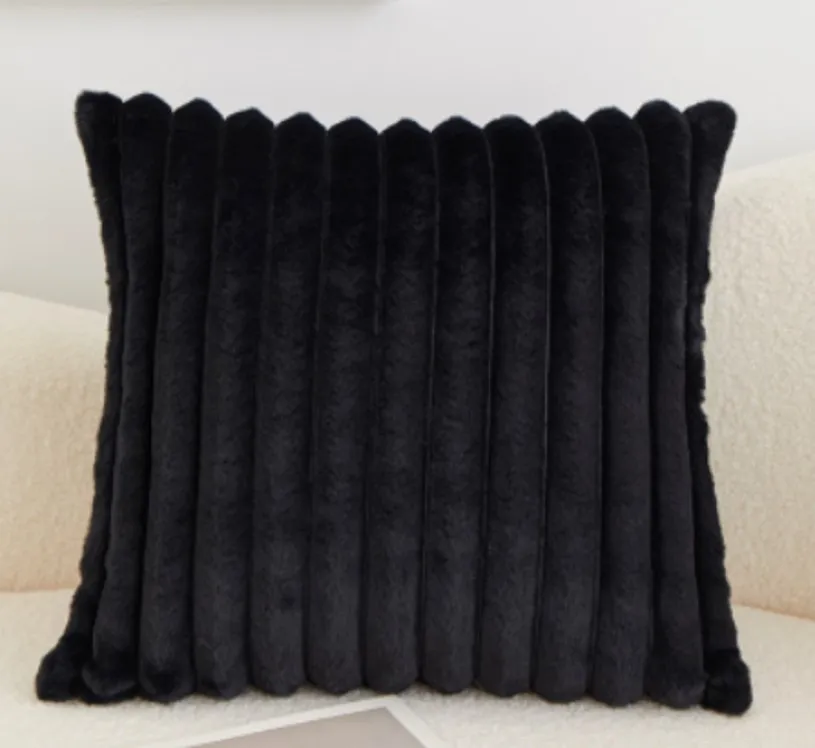 Housse de coussin - Soft stripes (noir)
