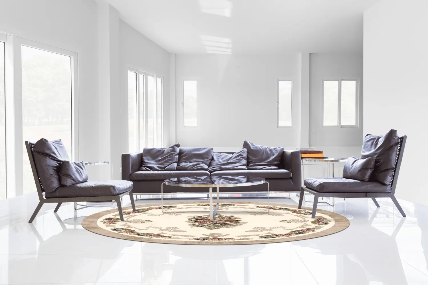 Rund Teppich - Delpha (beige/bunt)