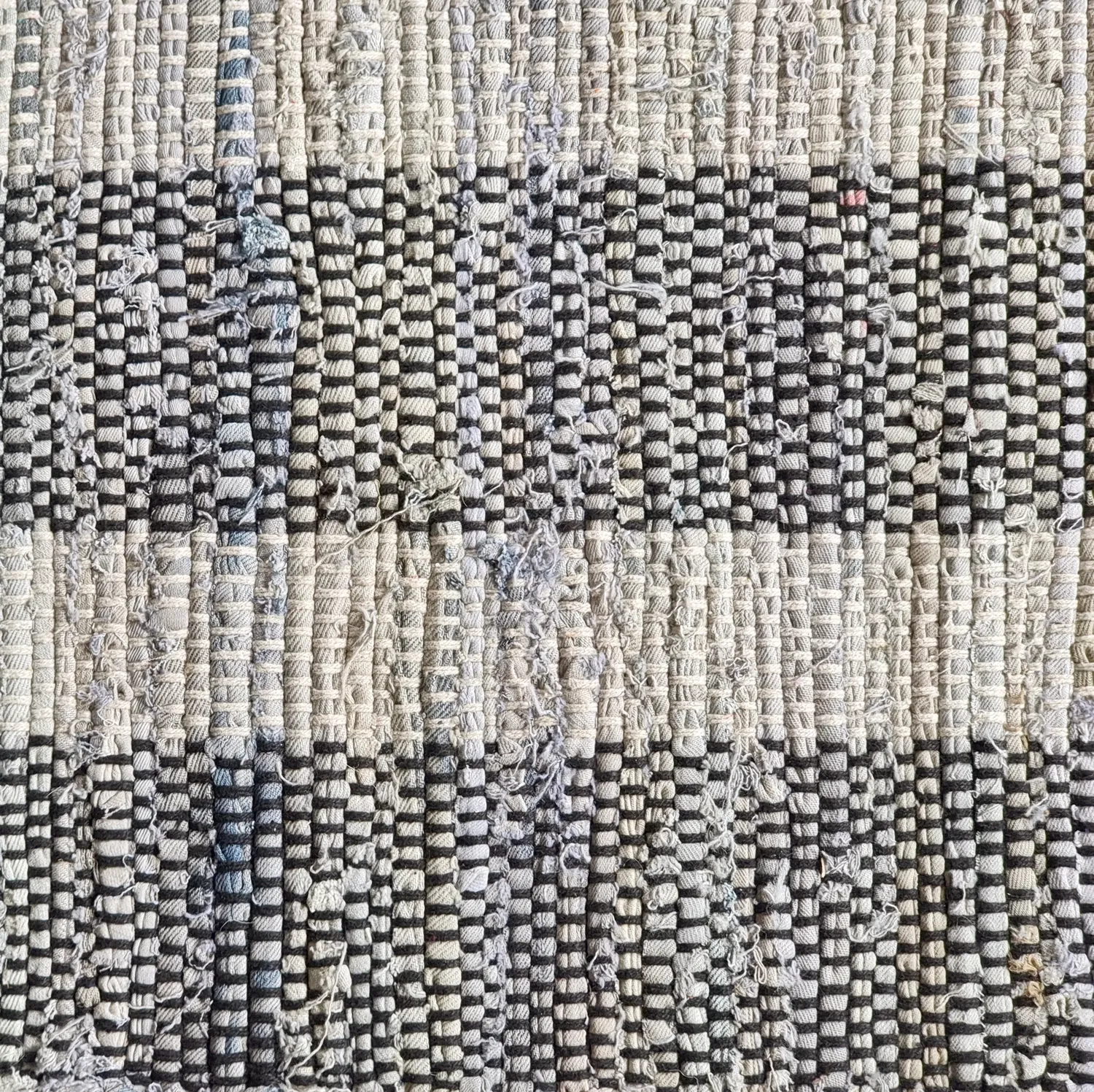 Tapis en jean - Ally (noir/blanchi)