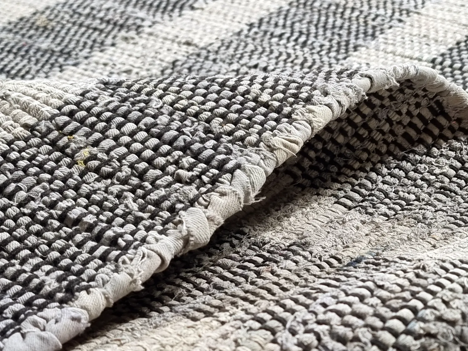 Tapis en jean - Ally (noir/blanchi)