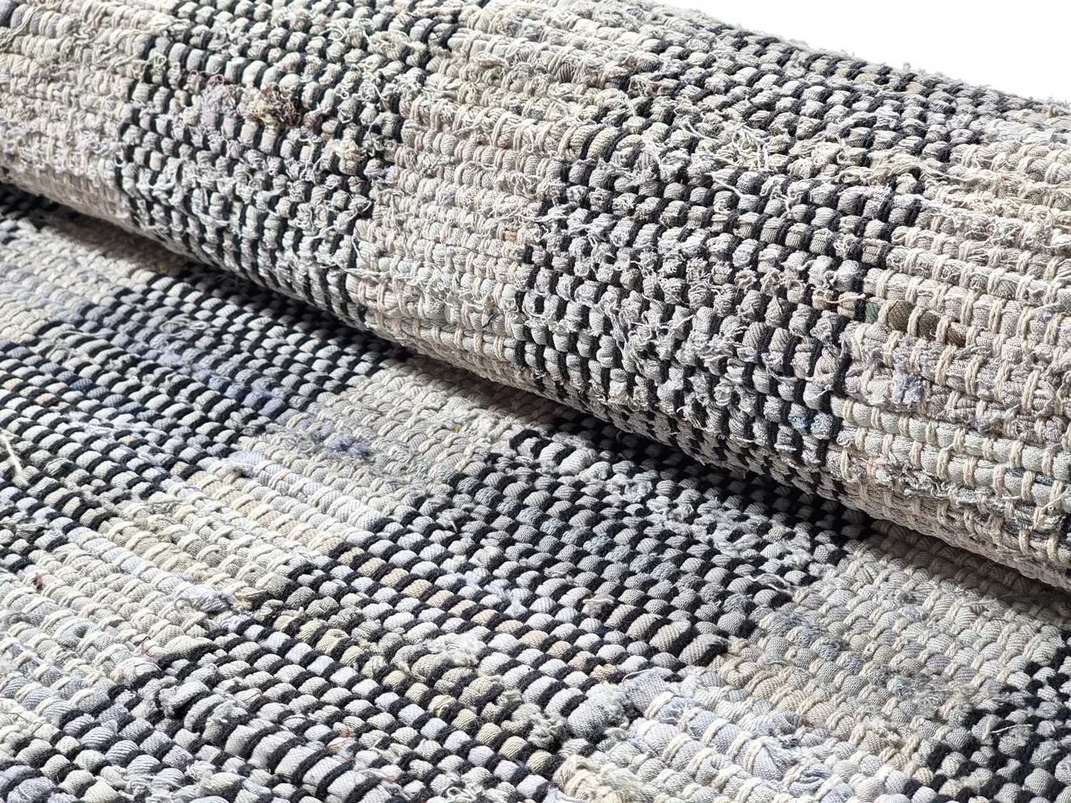 Tapis en jean - Ally (noir/blanchi)