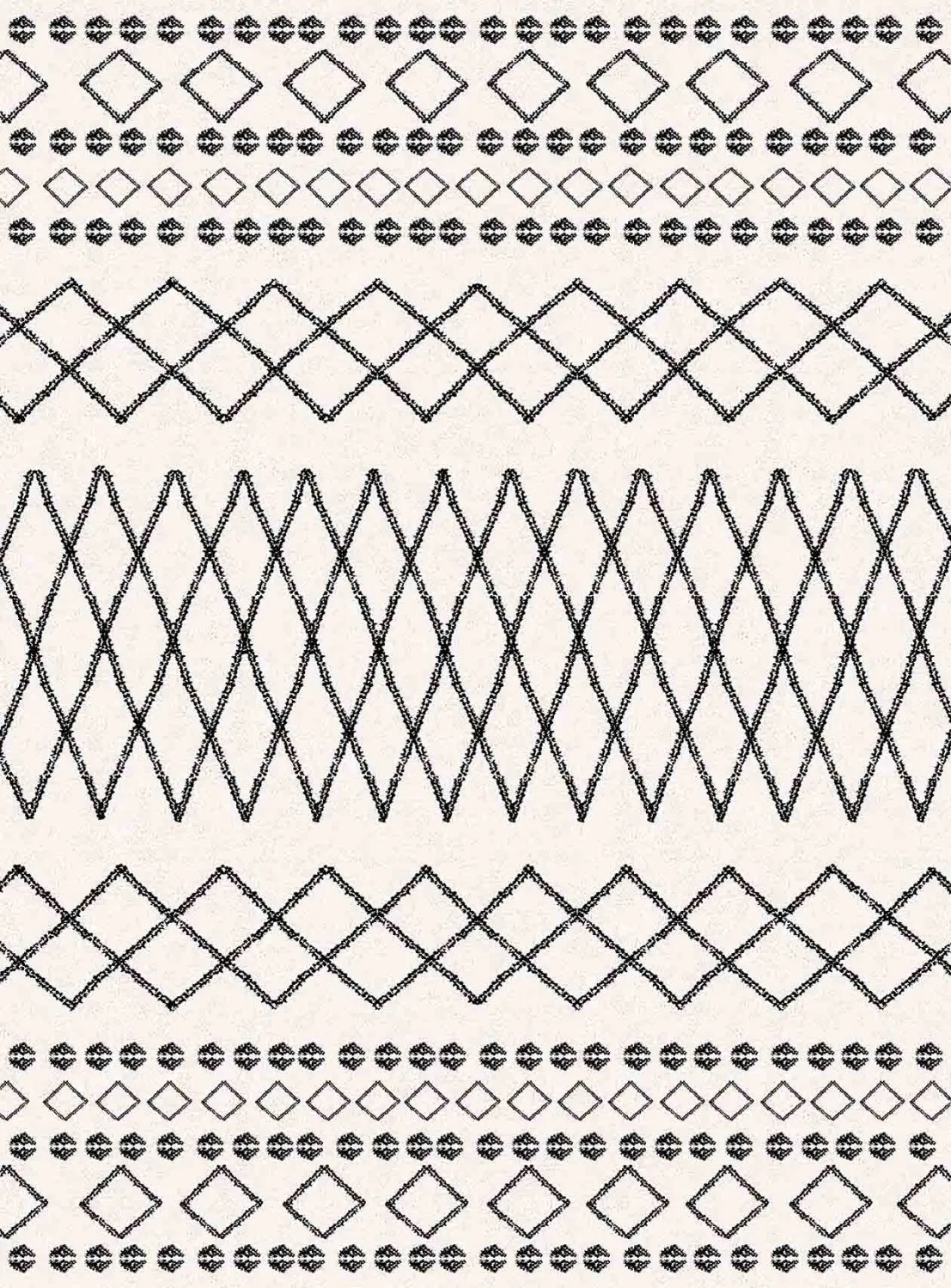 Wilton-Teppich - Safi (schwarz/weiß)