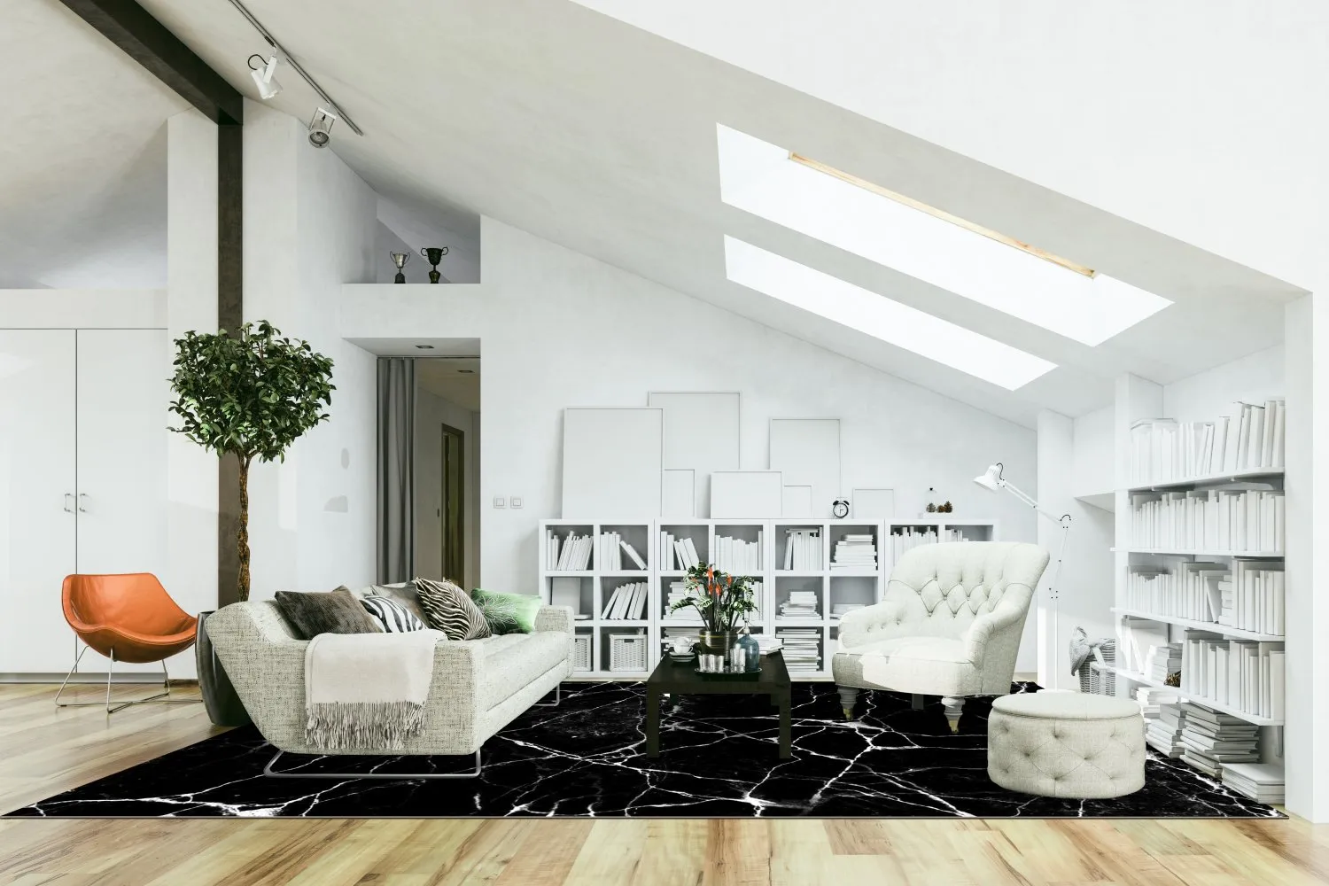 Wilton-Teppich - Vieste (schwarz/weiß)