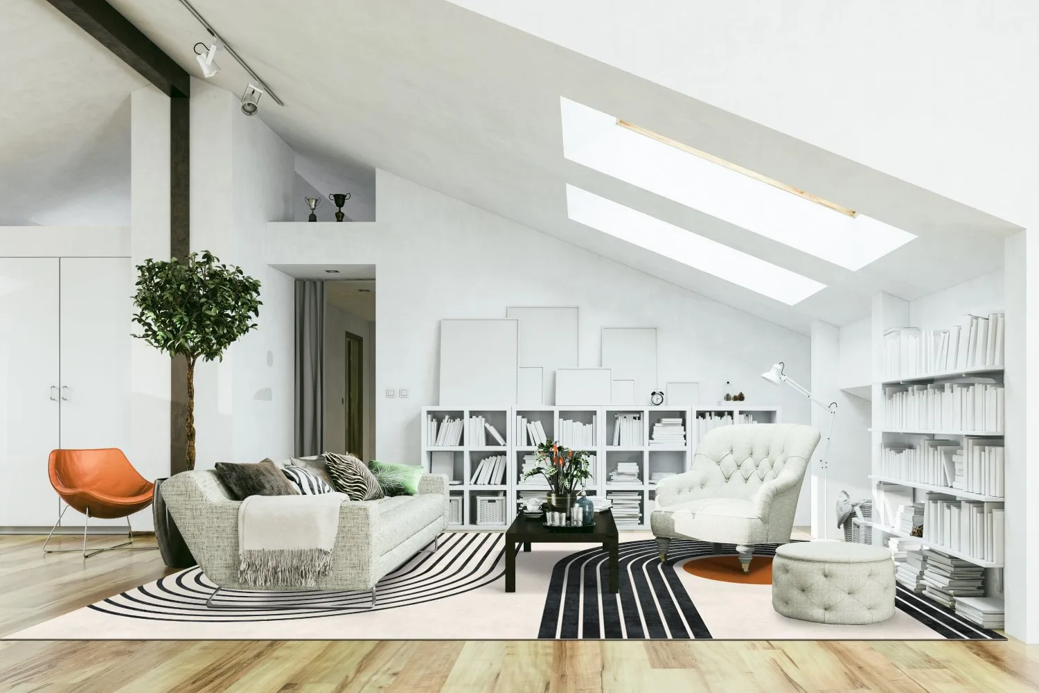 Wilton-Teppich - Moudania (beige/schwarz/orange)