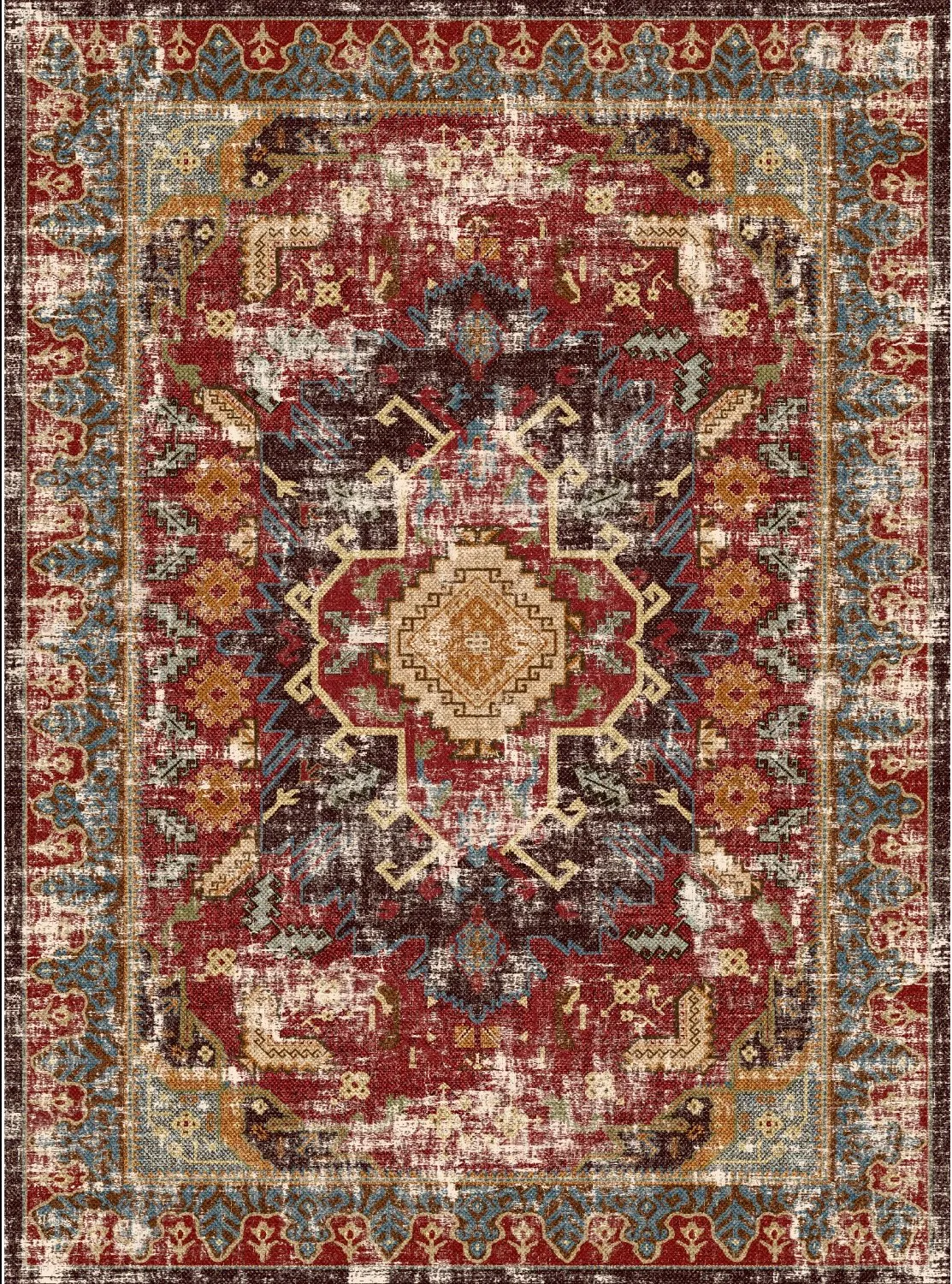 Wilton-Teppich - Idri (rot/multi)