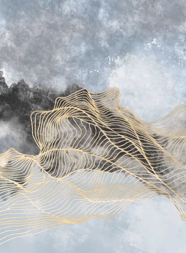 Wilton-Teppich - Ekual (blau/grau/gold)