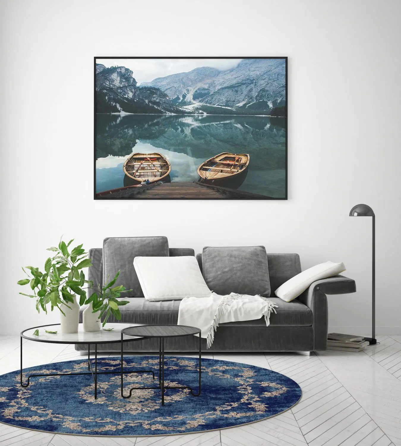 Tapis rond - Taknis (bleu)