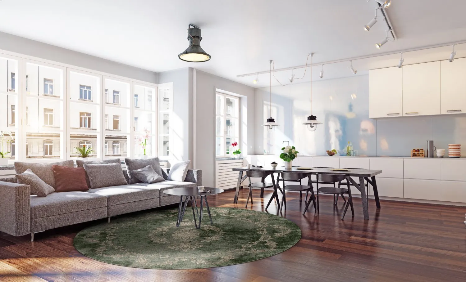 Tapis rond - Taknis (vert)