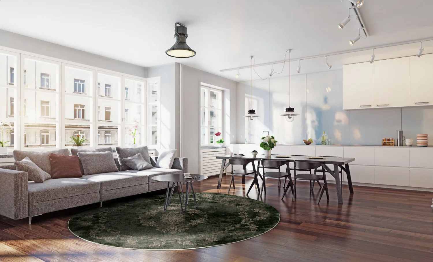 Rund Teppich - Taknis (dunkelgrün)