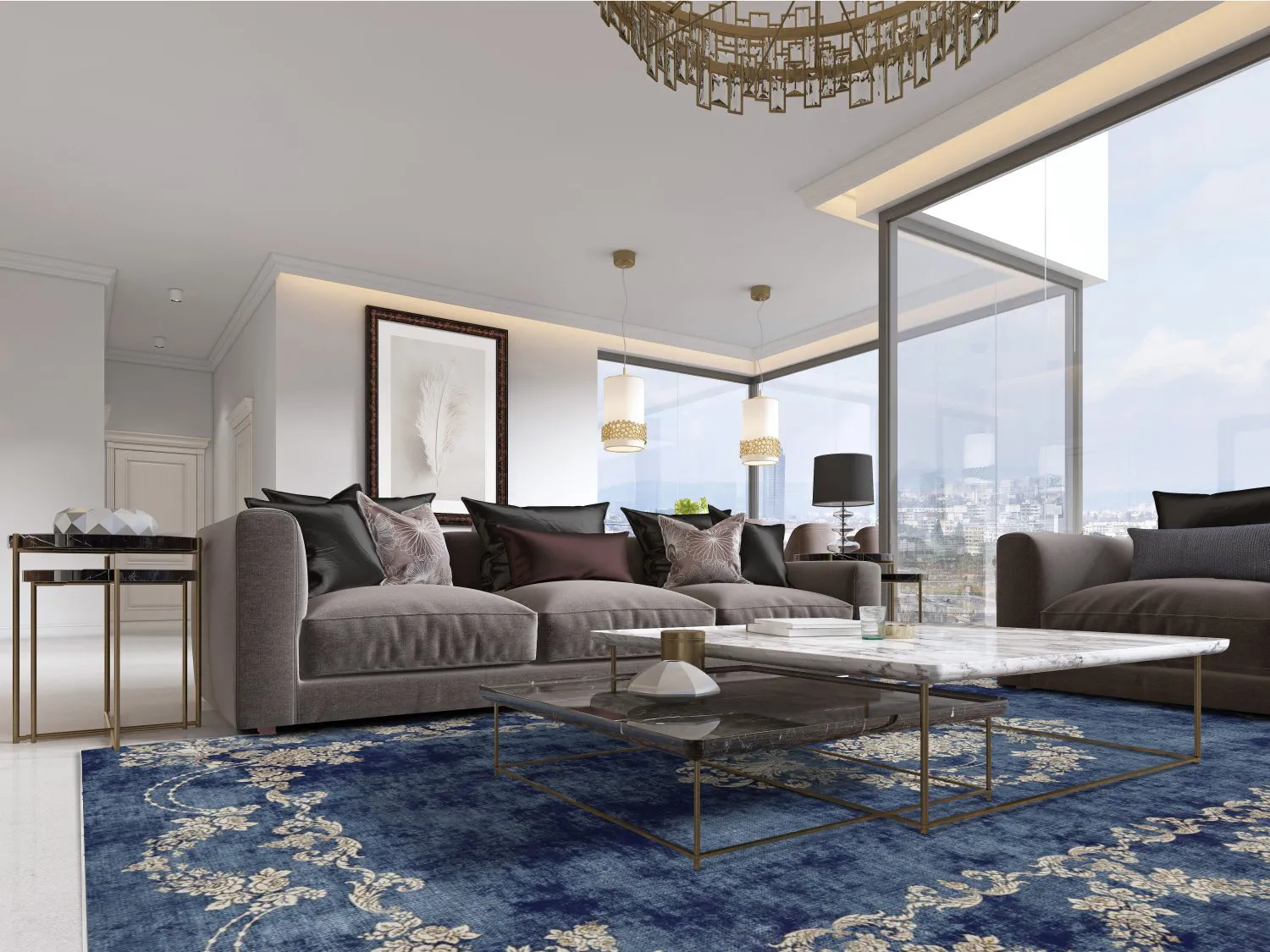 Wilton-Teppich - Taknis (blau)