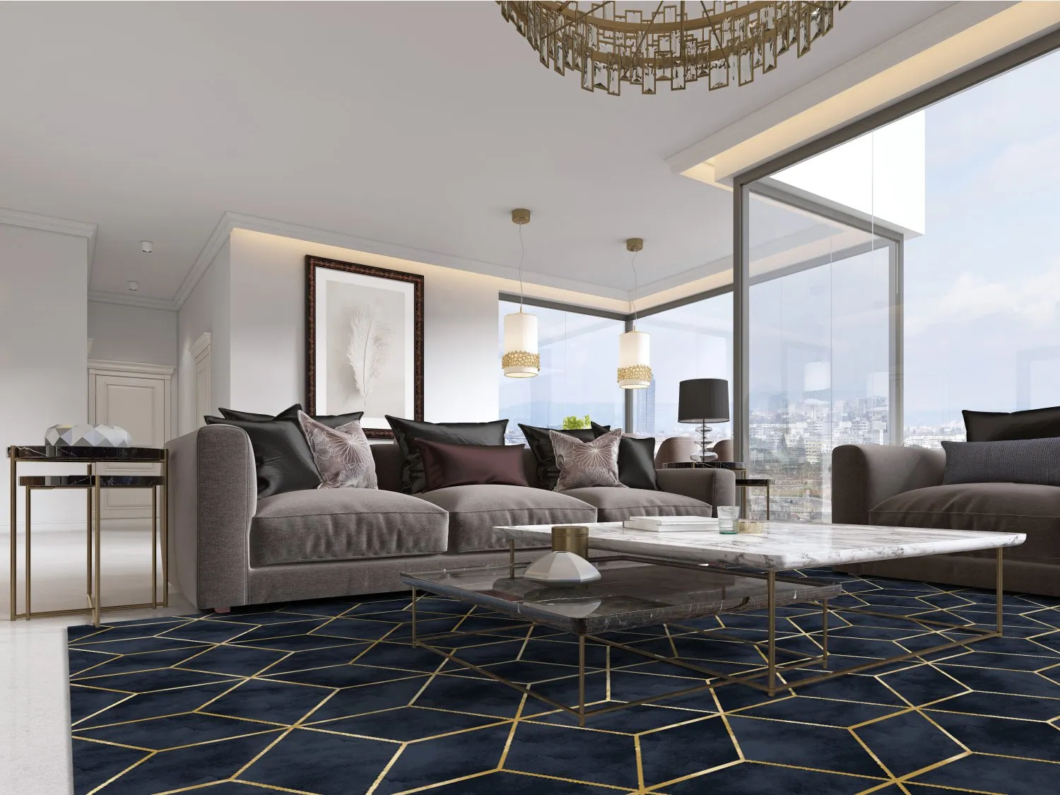 Wilton-Teppich - Remy (dunkelblau)