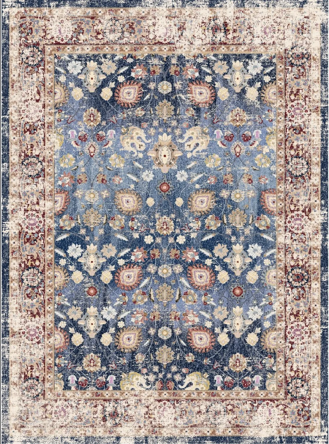Tapis Wilton - Bouhjar (bleu foncé/multicolore)