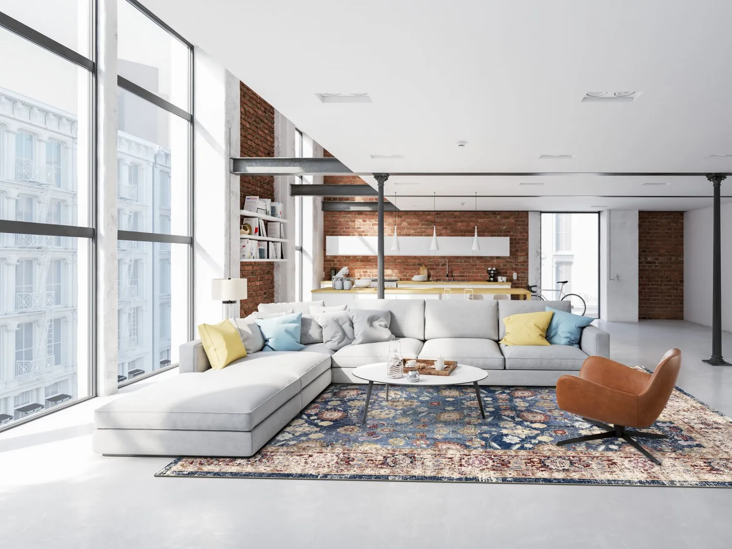 Tapis Wilton - Bouhjar (bleu foncé/multicolore)