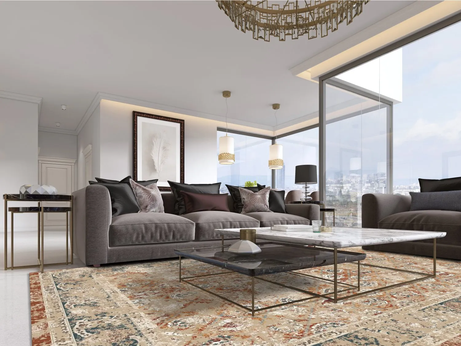 Wilton-Teppich - Douz (rot/multi)