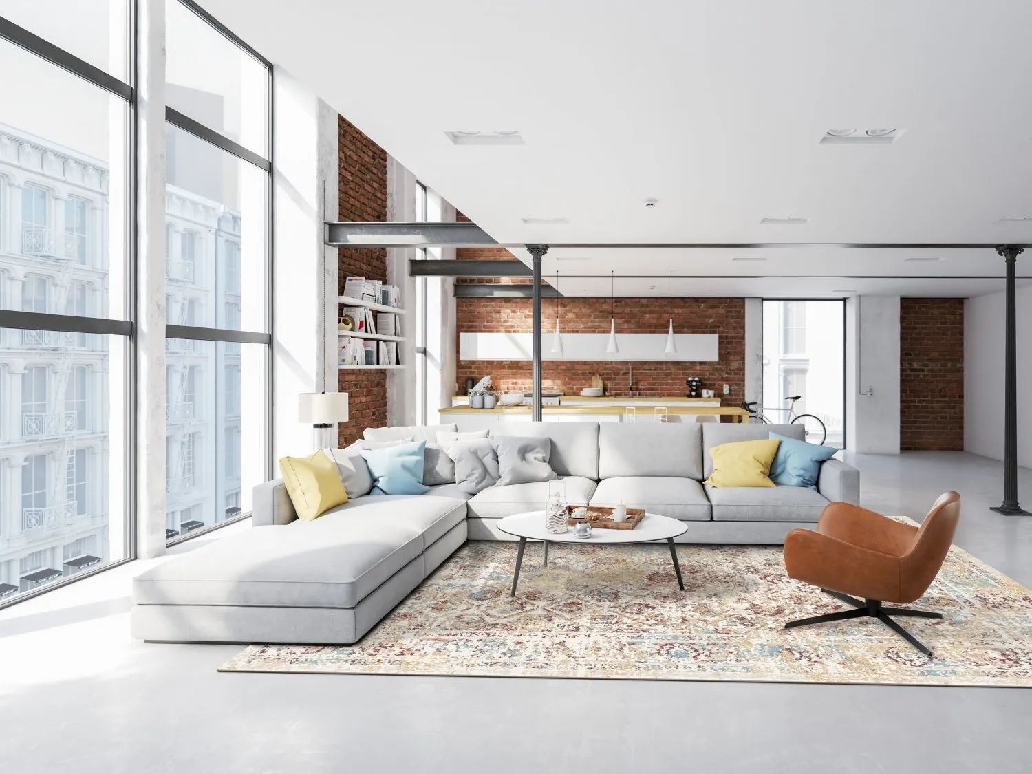 Wilton-Teppich - Douz (blau/multi)