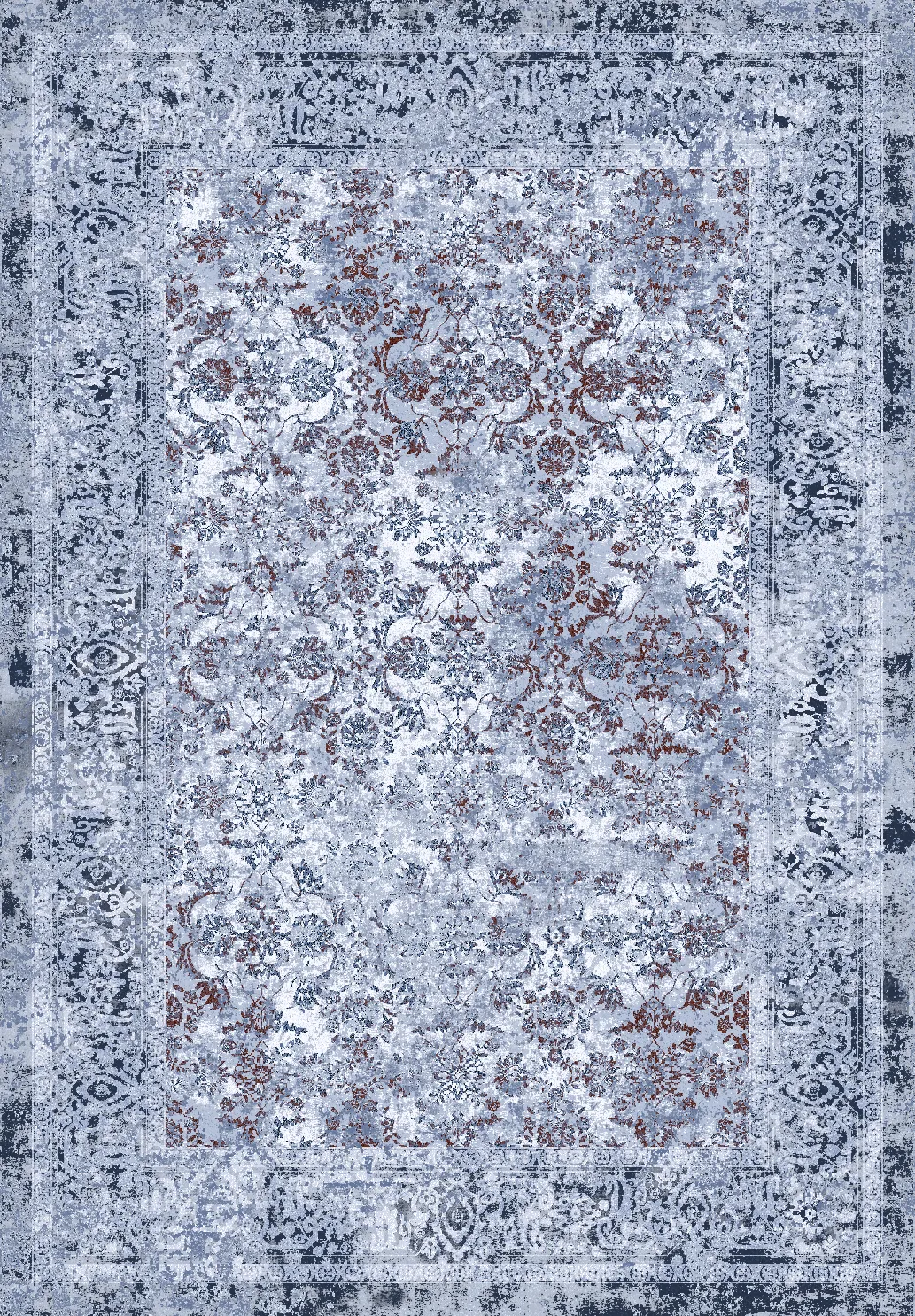 Tapis Wilton - Denizli (bleu foncé)